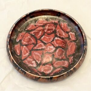 Czechoslovakia Coronet Porcelain Bowl 6.75", Glazed Pottery Drip Multicolor, VTG